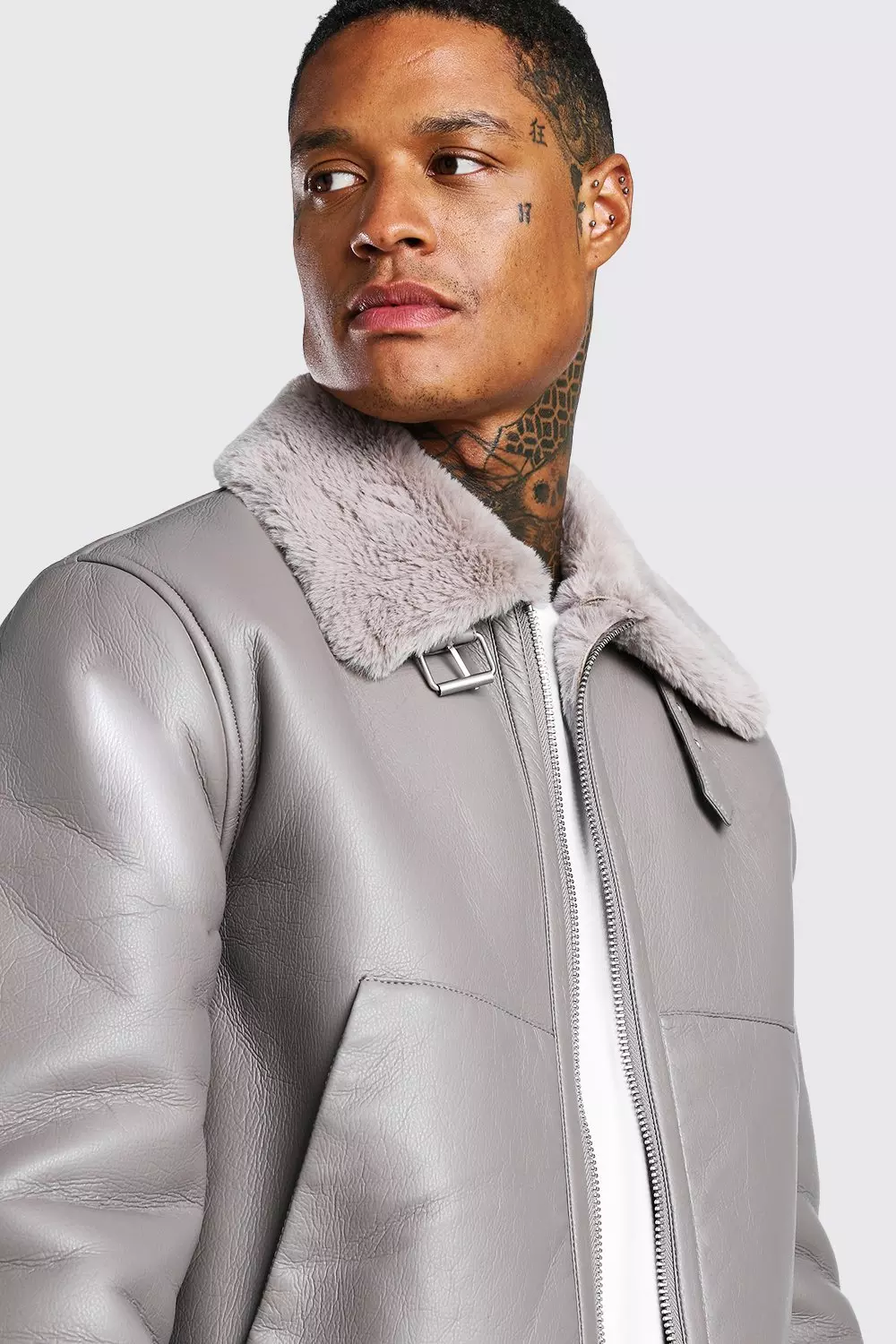 Mens aviator jacket outlet with fur collar